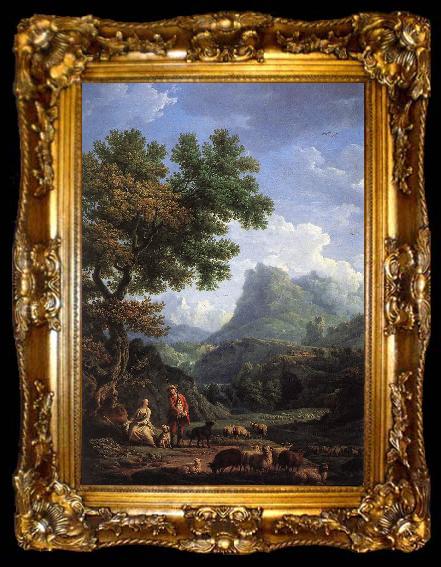 framed  VERNET, Claude-Joseph Shepherd in the Alps  we r, ta009-2